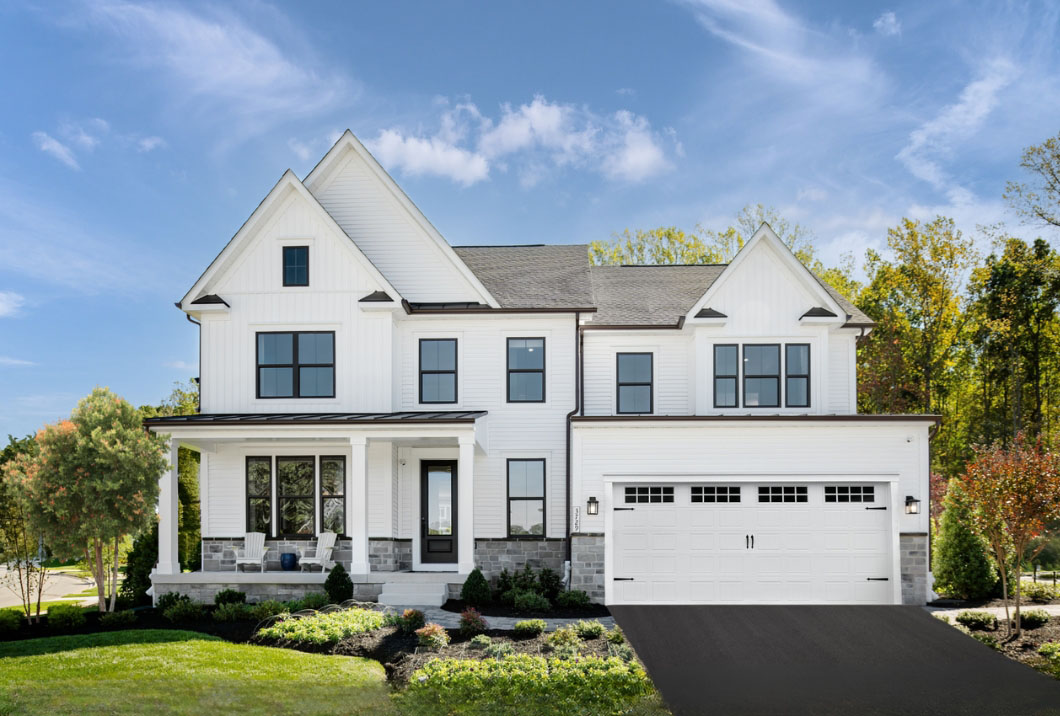 Modern two-story white NV Homes home